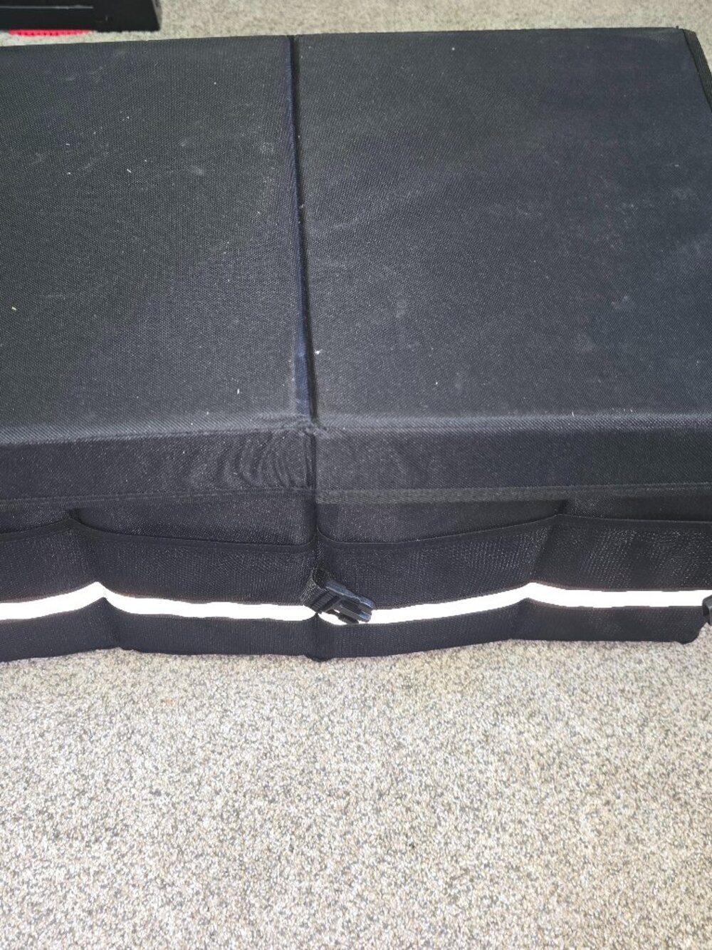 Large Collapsible Car Trunk Organizer w Lid Foldable Storage Bin Black
